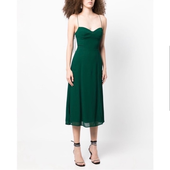 Reformation Juliette Dress, Emerald size 4 - Picture 3 of 5